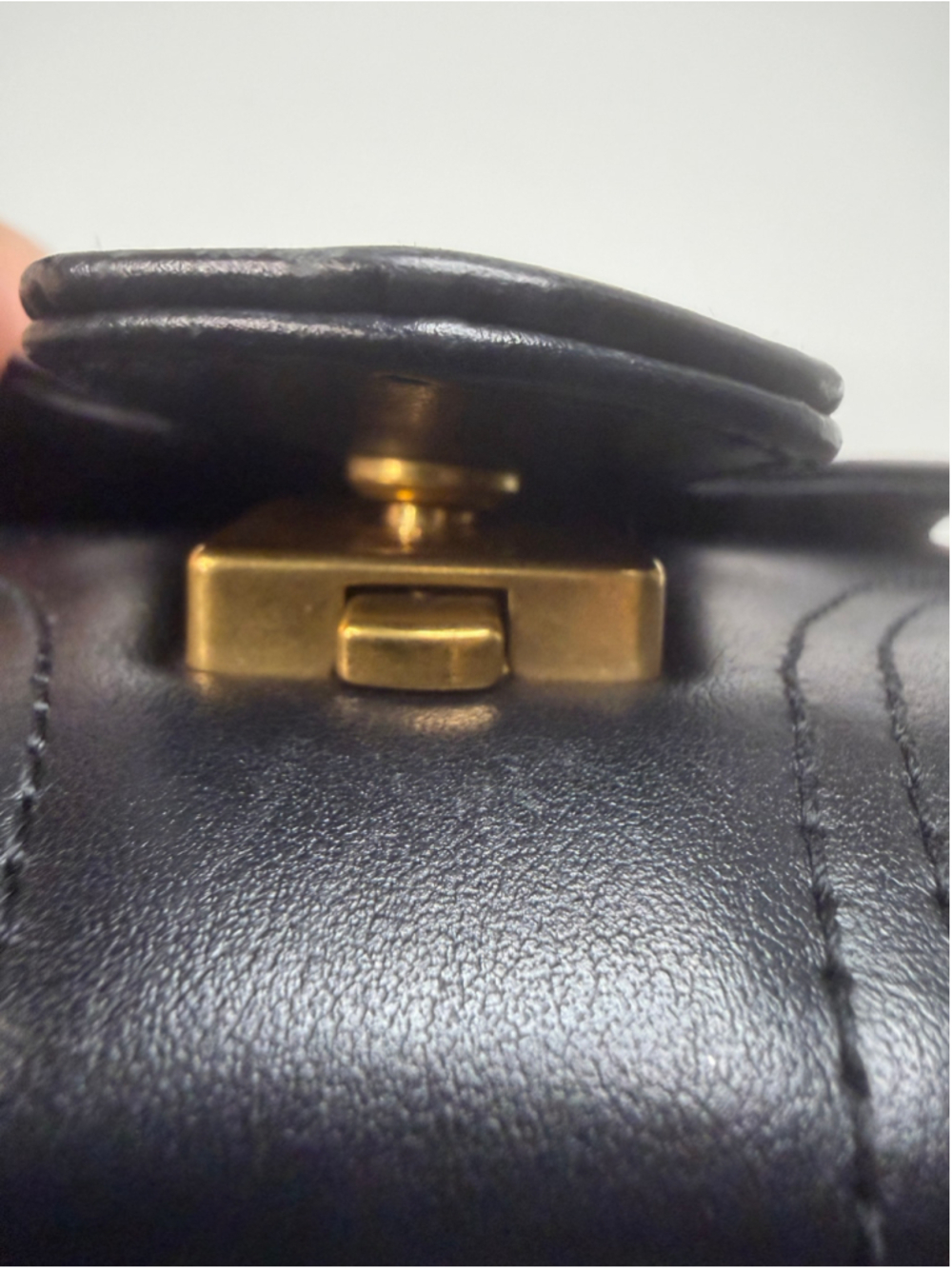 Women's Gucci Marmont Small Top Handle Bag in Black and Gold - Picture 14 of 16